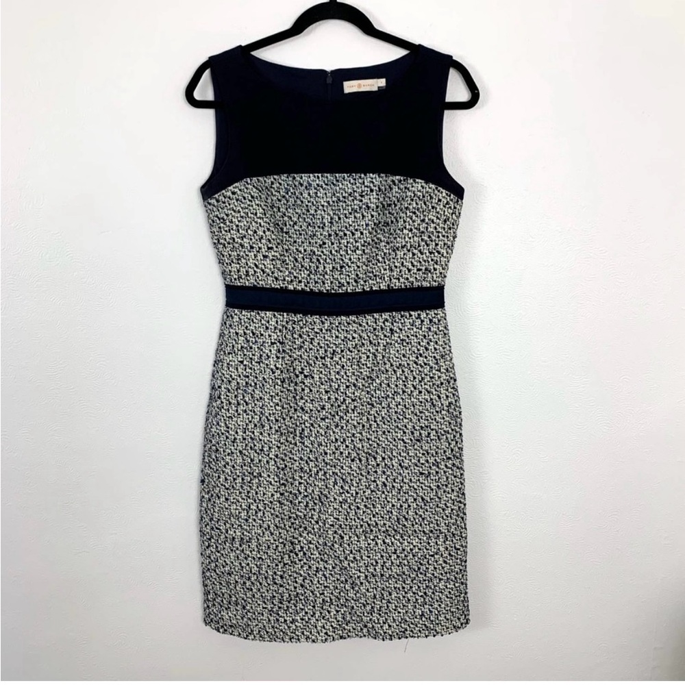 Tory Burch Navy Lucille Tweed Work/Office Dress